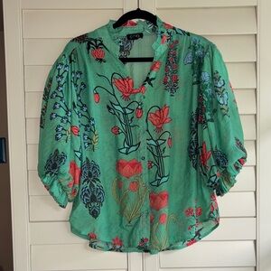 Green Floral Women's Top